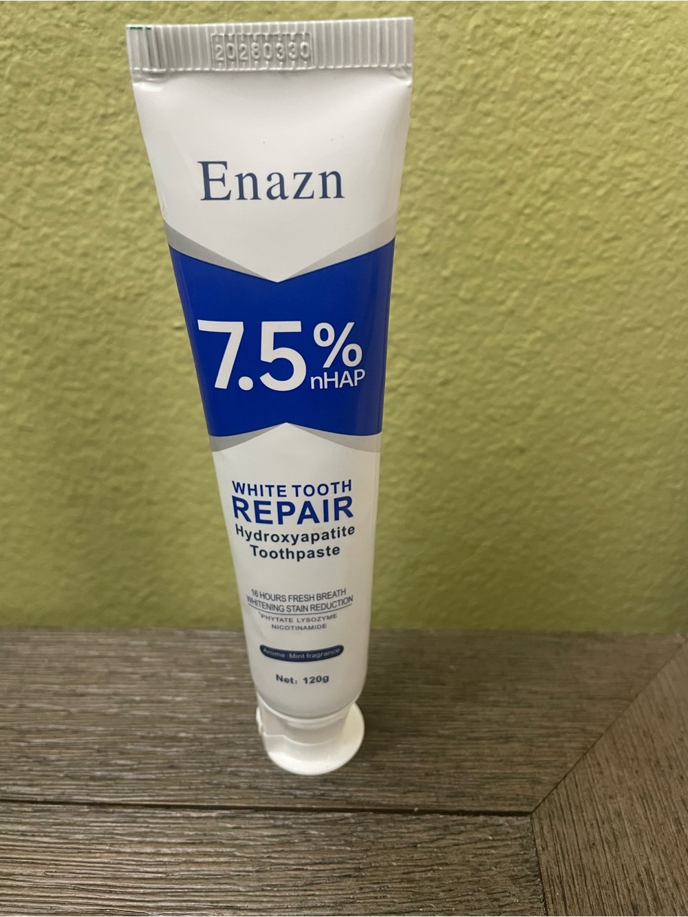 Enazn 7.5% White Tooth Repair Toothpaste - Blue & White